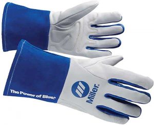 Welding Gloves, 3D, Wing, 11In, White-Blue, PR